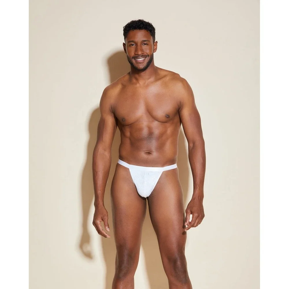 Cosabella Never Say Never Italian Thong White Lace Men's Size L Made in Italy